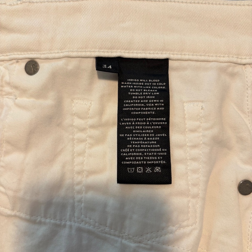 J Brand White Mens Denim Short Size 34 - Mint Condition - Picture 4 of 4